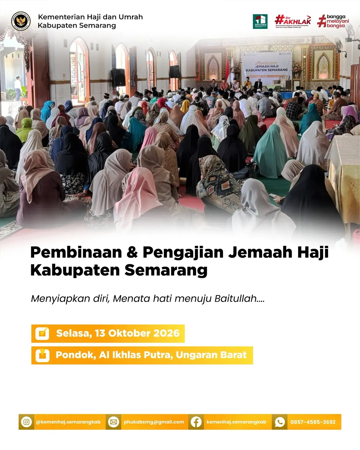 Hari Pertama Pembinaan dan Pengajian Jemaah Haji Kabupaten Semarang, Perkuat Kesiapan Menuju Baitullah